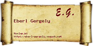Eberl Gergely névjegykártya